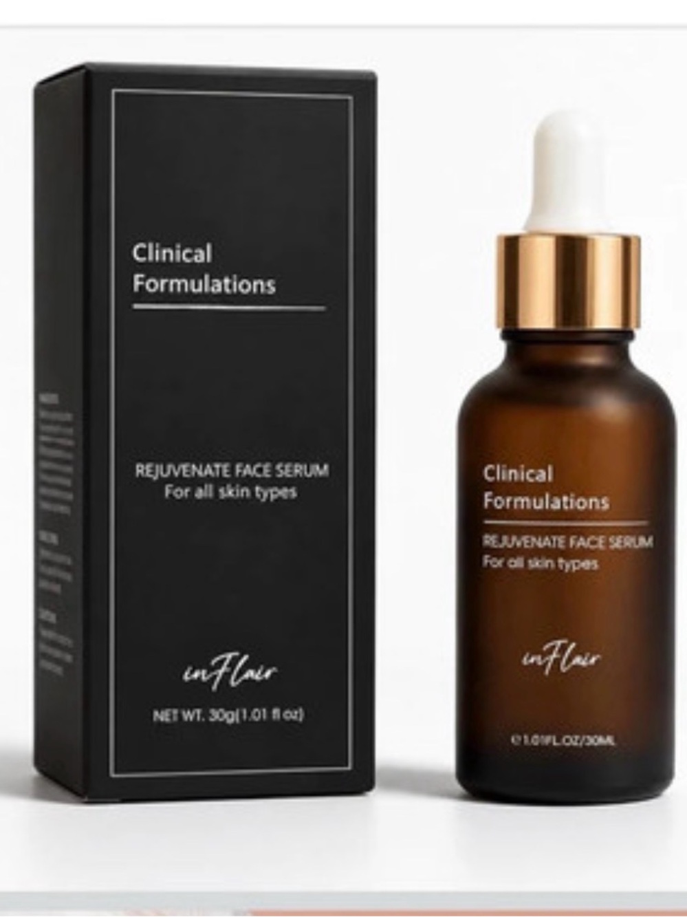 Clinical Formulations Rejuvenate Face Serum - Brown & Gold